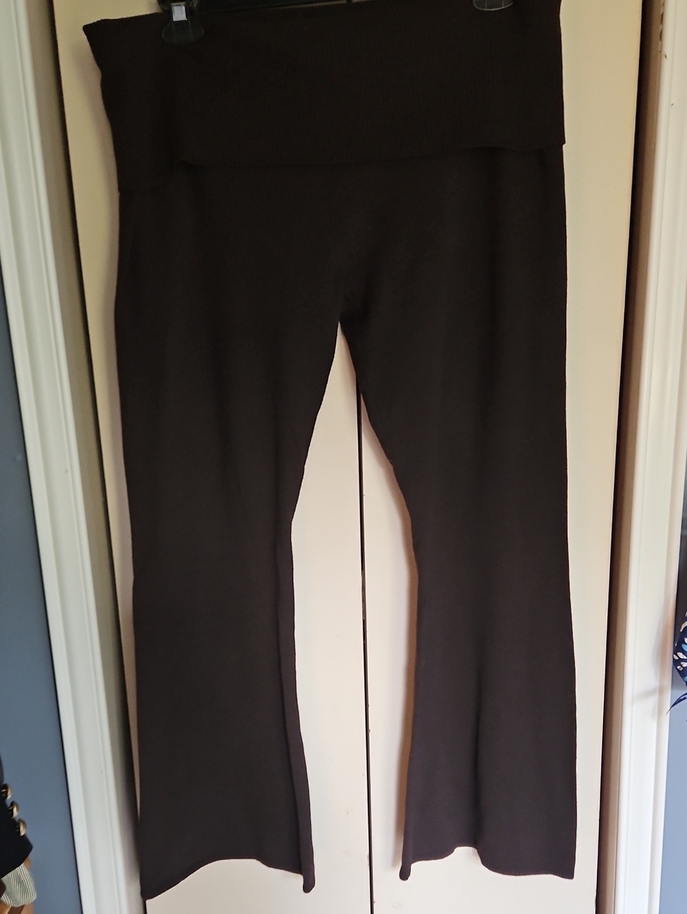 H&M Brown Wide-Leg Fold-Over Waist Boot Cut Bottom Pants SzXL